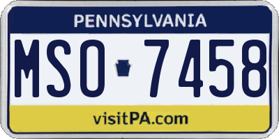 PA license plate MSO7458