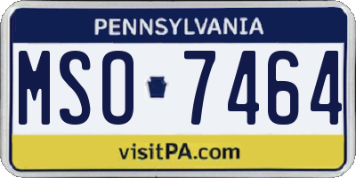 PA license plate MSO7464