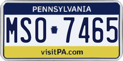 PA license plate MSO7465