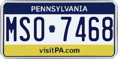PA license plate MSO7468