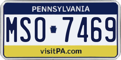 PA license plate MSO7469