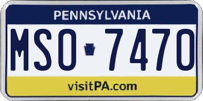PA license plate MSO7470