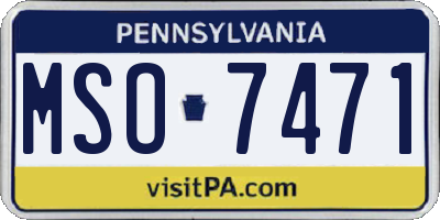 PA license plate MSO7471