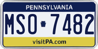 PA license plate MSO7482