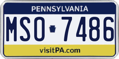 PA license plate MSO7486