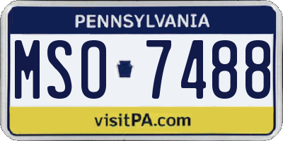 PA license plate MSO7488