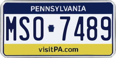 PA license plate MSO7489