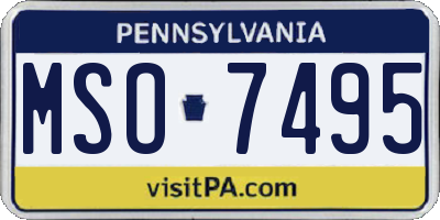 PA license plate MSO7495