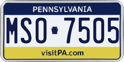PA license plate MSO7505