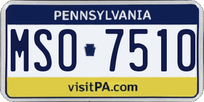 PA license plate MSO7510