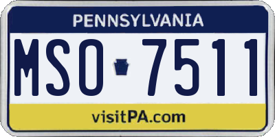 PA license plate MSO7511