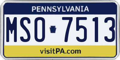 PA license plate MSO7513