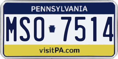 PA license plate MSO7514