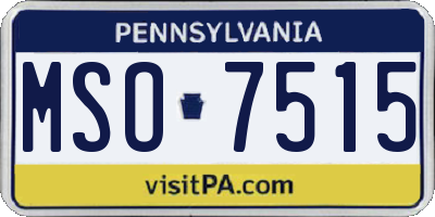 PA license plate MSO7515