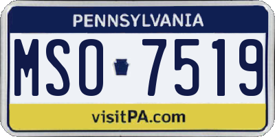 PA license plate MSO7519