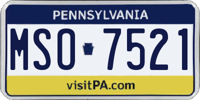 PA license plate MSO7521
