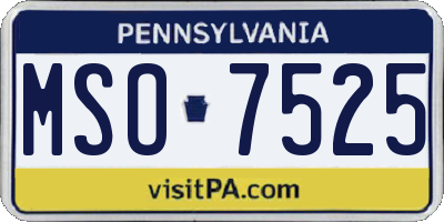 PA license plate MSO7525