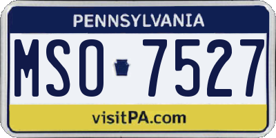 PA license plate MSO7527