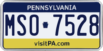 PA license plate MSO7528