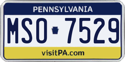 PA license plate MSO7529