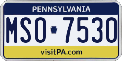 PA license plate MSO7530