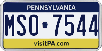 PA license plate MSO7544