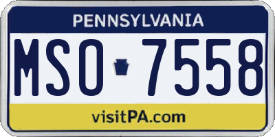 PA license plate MSO7558