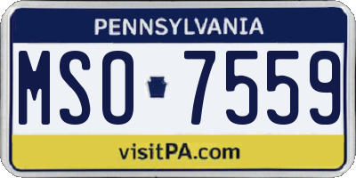 PA license plate MSO7559