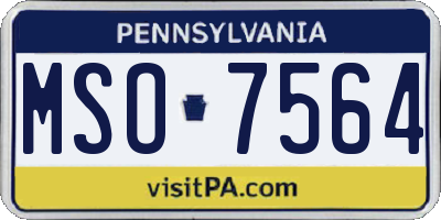 PA license plate MSO7564