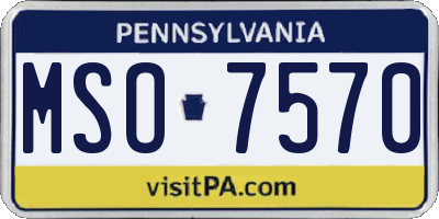 PA license plate MSO7570