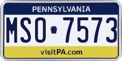 PA license plate MSO7573