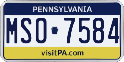 PA license plate MSO7584