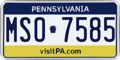 PA license plate MSO7585