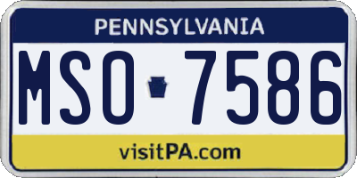 PA license plate MSO7586