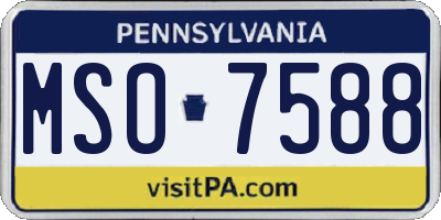 PA license plate MSO7588