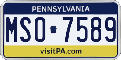 PA license plate MSO7589