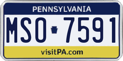 PA license plate MSO7591