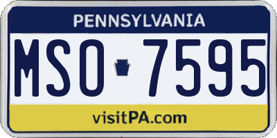 PA license plate MSO7595