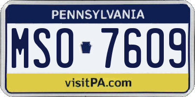 PA license plate MSO7609