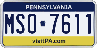 PA license plate MSO7611