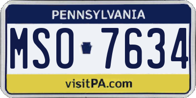 PA license plate MSO7634