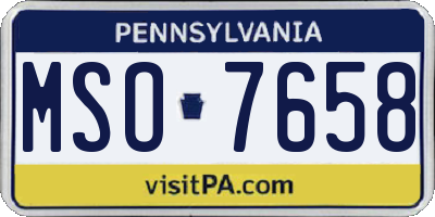 PA license plate MSO7658
