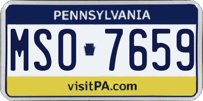 PA license plate MSO7659