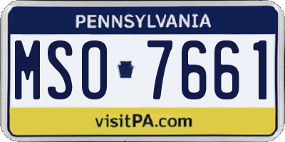 PA license plate MSO7661