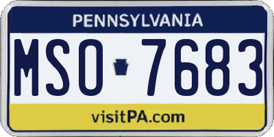 PA license plate MSO7683