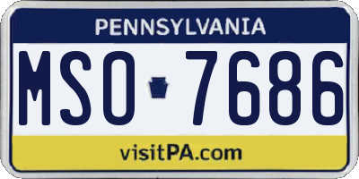 PA license plate MSO7686