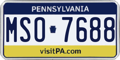 PA license plate MSO7688