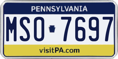 PA license plate MSO7697