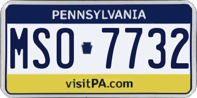 PA license plate MSO7732