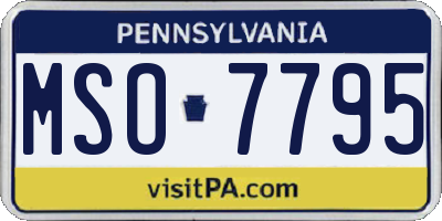 PA license plate MSO7795